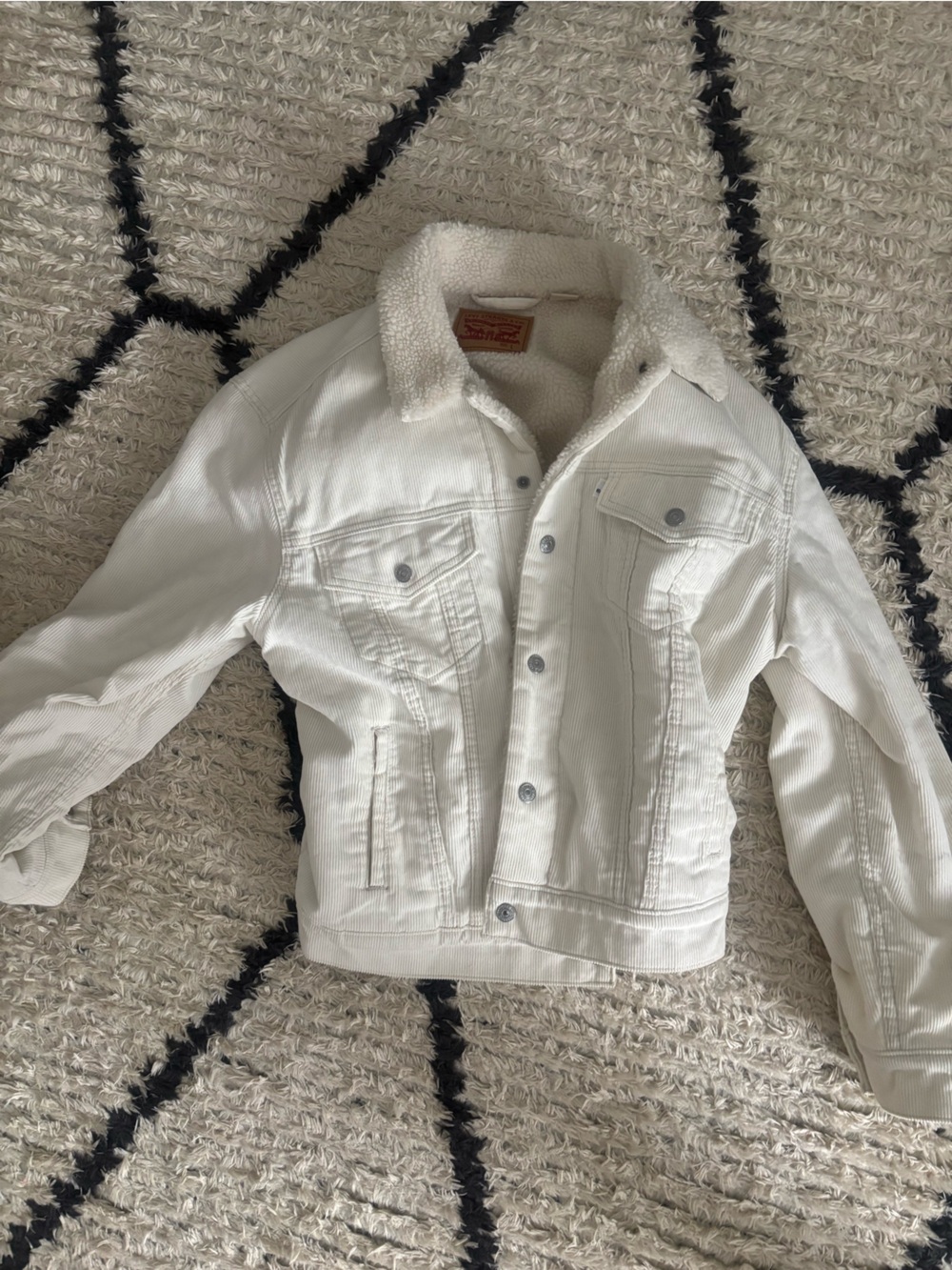 Levi's White Sherpa Collar Women's Corduroy Jacket